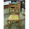 Image 1 : Solid oak with rush seat ladder back side chair