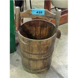 Hand crafted wooden well bucket