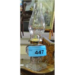 Early 1900s glass finger hold oil lamp