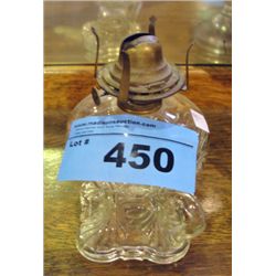 Early 1900s glass finger hold oil lamp