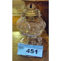 Early 1900s glass finger hold oil lamp