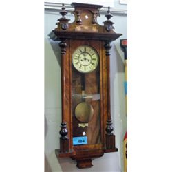 Mahogany cased porcelain wall clock
