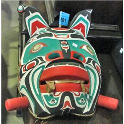 West coast native wood carved mask titled