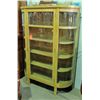 Image 1 : Solid oak curio cabinet with leaded and curved