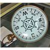 Image 2 : Glass and brass nautical clock and compass