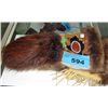 Image 1 : Pair of native fur lined gloves with crafted bead