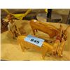 Image 1 : Hand crafted wooden oxen and man with plough model