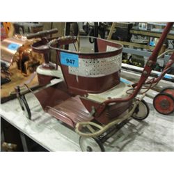 1930-40s metal childs buggy toy