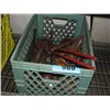 Image 1 : Green milk crate filled with assorted vintage
