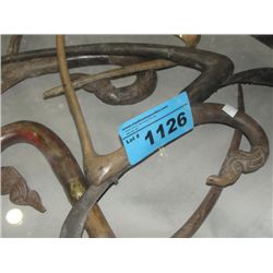 5 hand crafted primitive farming instruments