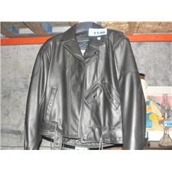 Black leather motorcycle jacket, brand new