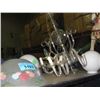 Image 2 : Shelf lot of assorted lamps and glassware