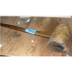 Large vintage wooden mallet