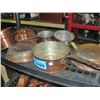 Image 1 : Shelf lot of assorted copper cookware