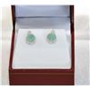 Image 1 : Genuine Emerald & Diamond earrings