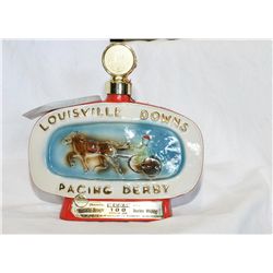 Ceramic Jim Beam Whiskey Louisville Downs Bottle
