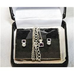 Ladies sterling silver necklace with pendant and
