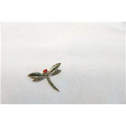 Ladies sterling silver dragonfly brooch