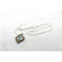 Ladies sterling silver necklace with pendant