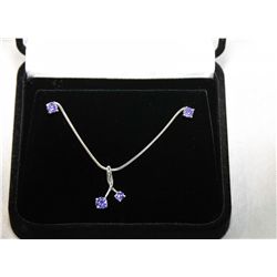Ladies sterling silver necklace with pendant and
