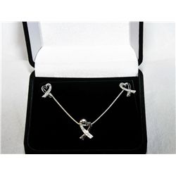 Ladies sterling silver necklace with pendant and