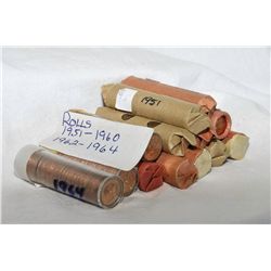 13 rolls of assorted pennies