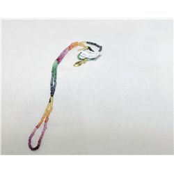 14k gold with multi colored gemstone necklace