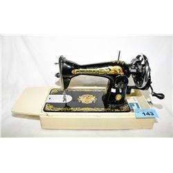Vintage manual crank singer portable sewing