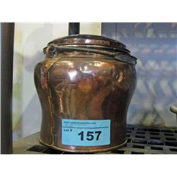 Vintage copper and brass dove tailed lidded