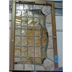 Leaded stained glass window panel