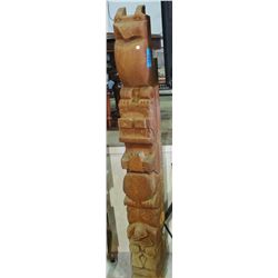 6F tall west coast native wood carved totem pole