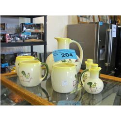6pc Brock California drink set with salt & pepper