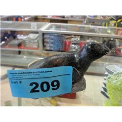 Eskimo art soapstone seal carving