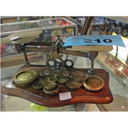 Small brass balance beam scale