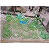 Image 1 : Large collection of green depression glass wares