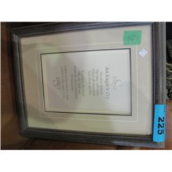 Framed "an eagles cry" poem