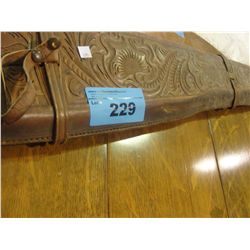 Tooled leather rifle case
