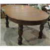 Image 1 : Early 1900s canadiana oak dining table with