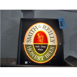 Smith and raliegh honest beer lighted