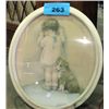 Image 1 : Framed vintage child with puppy print