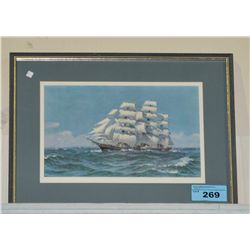 Framed sailboat print