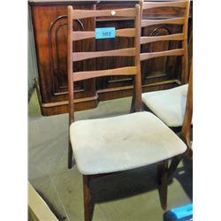 Danish modern mid century ladder back teak dining