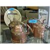 Image 1 : Collection of 4 early copper kettles