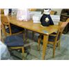 Image 1 : Contemporary maple dining room table with 6 chairs