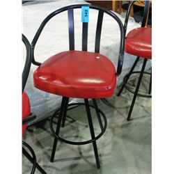 Black and red swivel bar chair