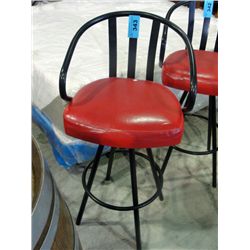 Black and red swivel bar chair