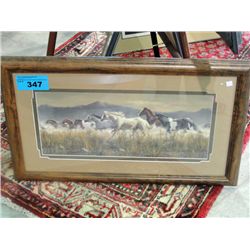 Framed wild horses pritn