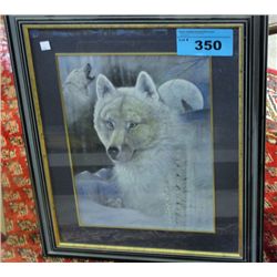 Framed wolf print