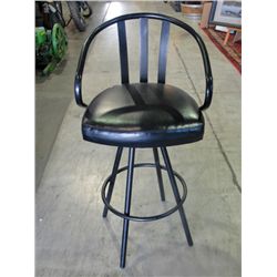 Black swivel bar chair