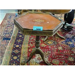 Leather top pie crust parlour table